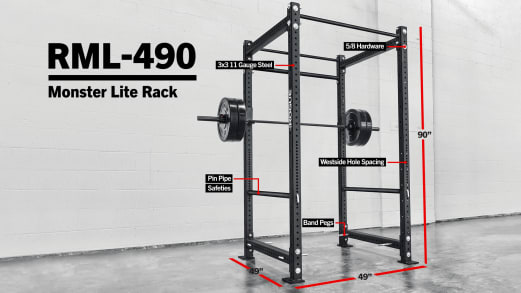 Rogue RML-490 Power Rack - Monster Lite - Weight Training | Rogue